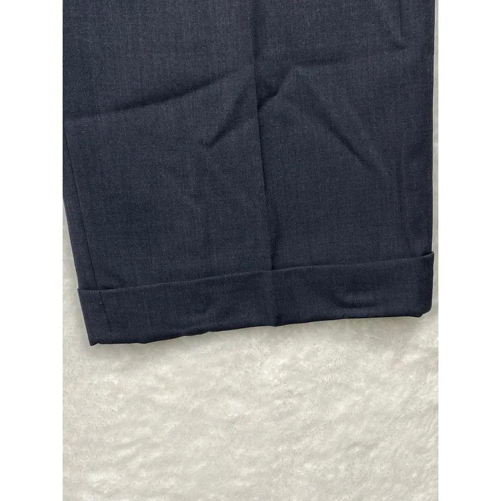 Ballin Mens‎ Pants 40x28 Dark Gray Cuffed Super 120s Wool Classic Trouser